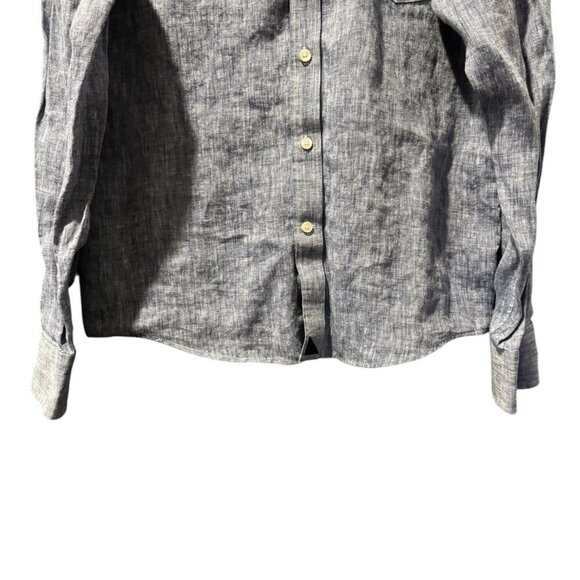 Untuckit Linen Long Sleeve Button Down Shirt Slim Fit Size M - Picture 2 of 5